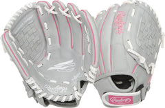 Rawlings girls 10.5 inch Softball Glove in Pink Grey White US
