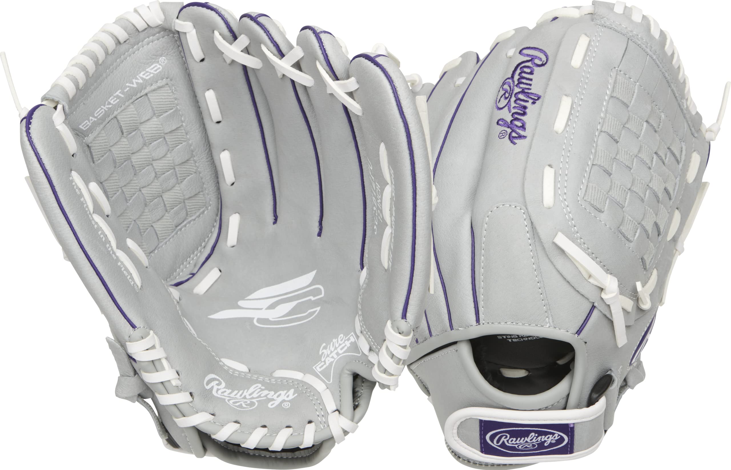 Rawlings Sure Catch Series Fastpitch Softball Glove 12 inch youth basket web