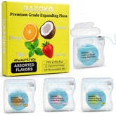RAZOKO expanding woven dental floss mint flavor dispenser 4-pack