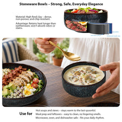 Cereal bowls with flowing glaze for presentation