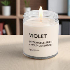 Book lovers candle in classic glass jar suitable for decor