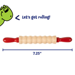 Six textured wooden rolling pins for dough clay and sand play