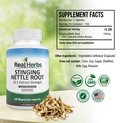 Stinging nettle root extract 10:1 capsule close up