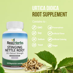 Vegetarian capsules nettle root supplement packaging box