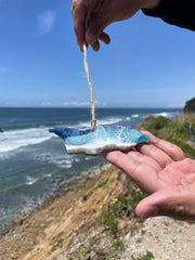 Handmade 4 inch ornament unique sand shoreline motif