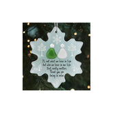 Real Sea Glass Friendship Ornament closeup display