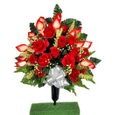 Realistic artificial cemetery flowers jumbo cone for grave display