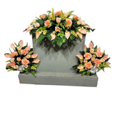 Realistic artificial cemetery flowers for grave marker