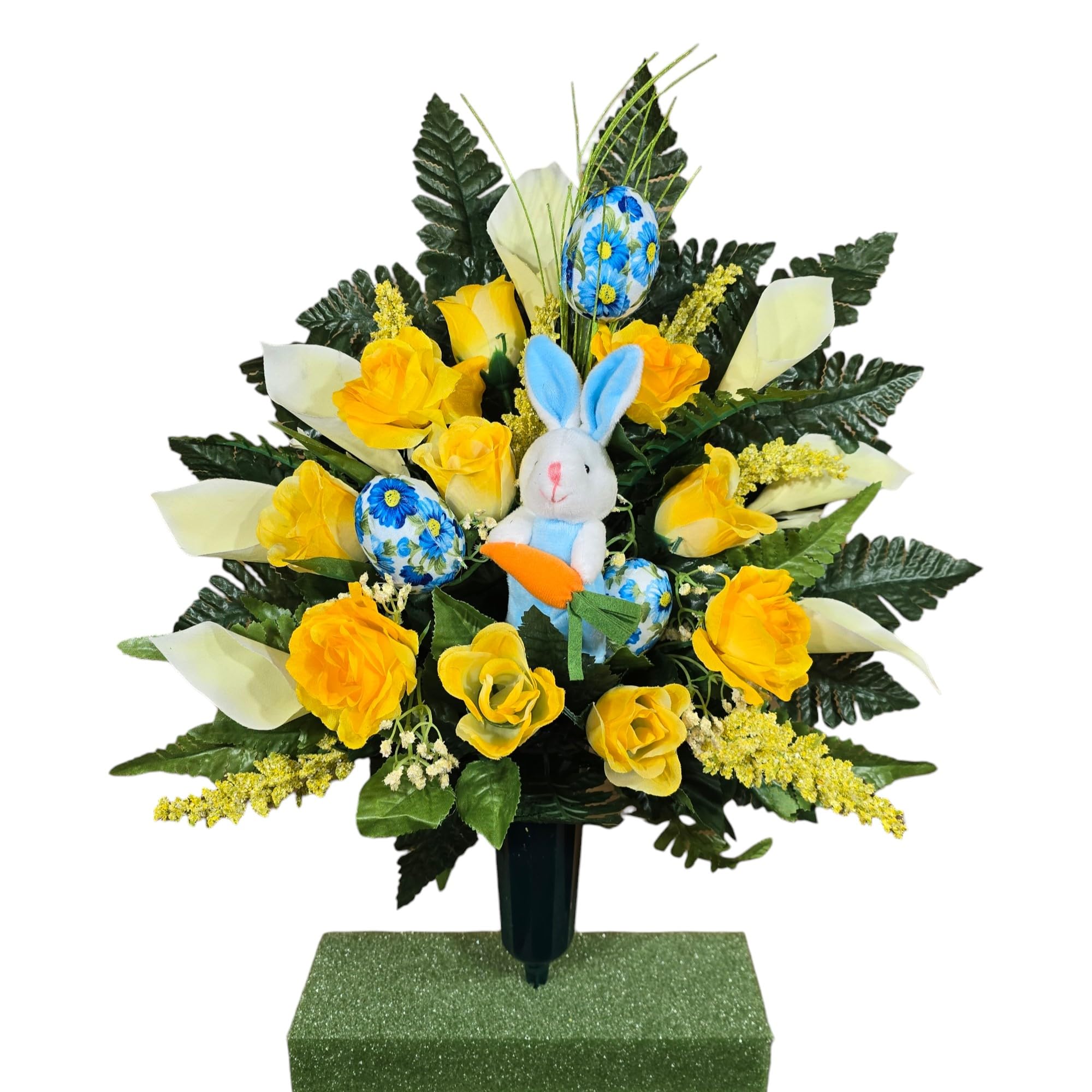 Realistic artificial cemetery flowers silk grave flowers bouquet