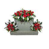 Realistic Artificial Cemetery Flowers silk arrangement for grave