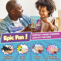 Realistic candy packaging shown for gagster prank kit
