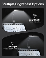 Rechargeable 2000mAh LED music stand light in desk setup