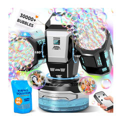 Rechargeable bubble machine for kids party with RGB lights