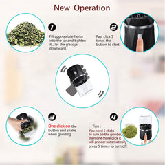 Rechargeable Li-ion battery powered herb grinder
