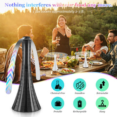 Rechargeable table top fly fan black