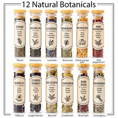 Lavender bay leaf lemongrass and other botanicals in jars