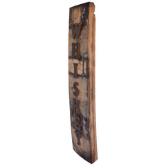 Bar sign made from whiskey barrel stave for man cave
