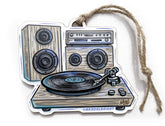 Record Player Christmas Ornament featuring Brad Albright artwork