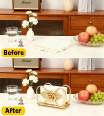 Napkin holder with anti-slip balls for stability