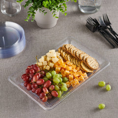 10x14 clear rectangle serving tray for snacks