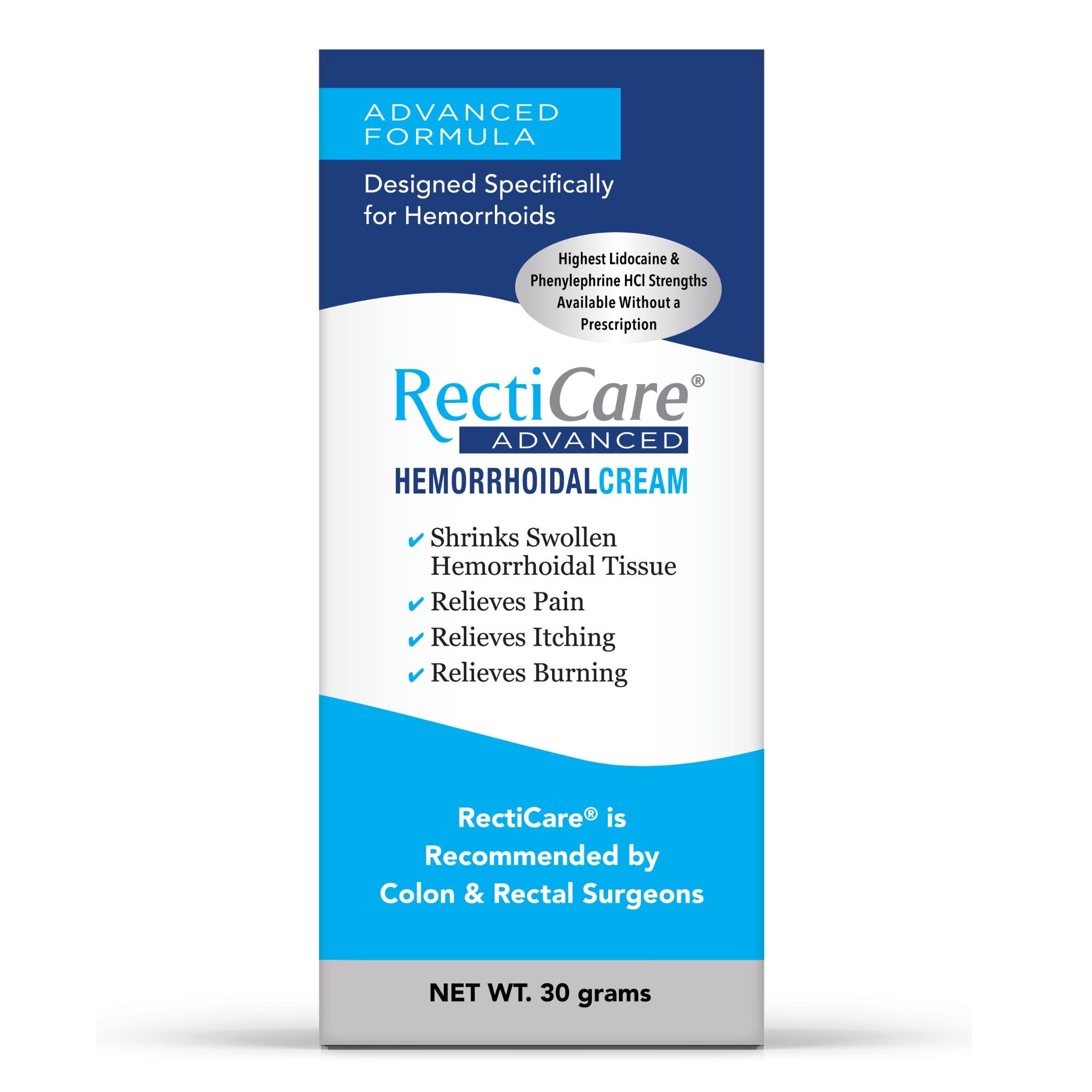 Recticare Advanced Hemorrhoidal Cream 30g packaging
