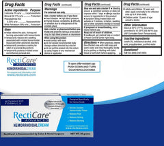 Lidocaine component inside Recticare Advanced Hemorrhoidal Cream