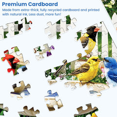 Recycled cardboard puzzle with anti-glare finish