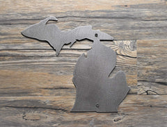 Finish options for Michigan outline wall art LewisMetalWork rustic