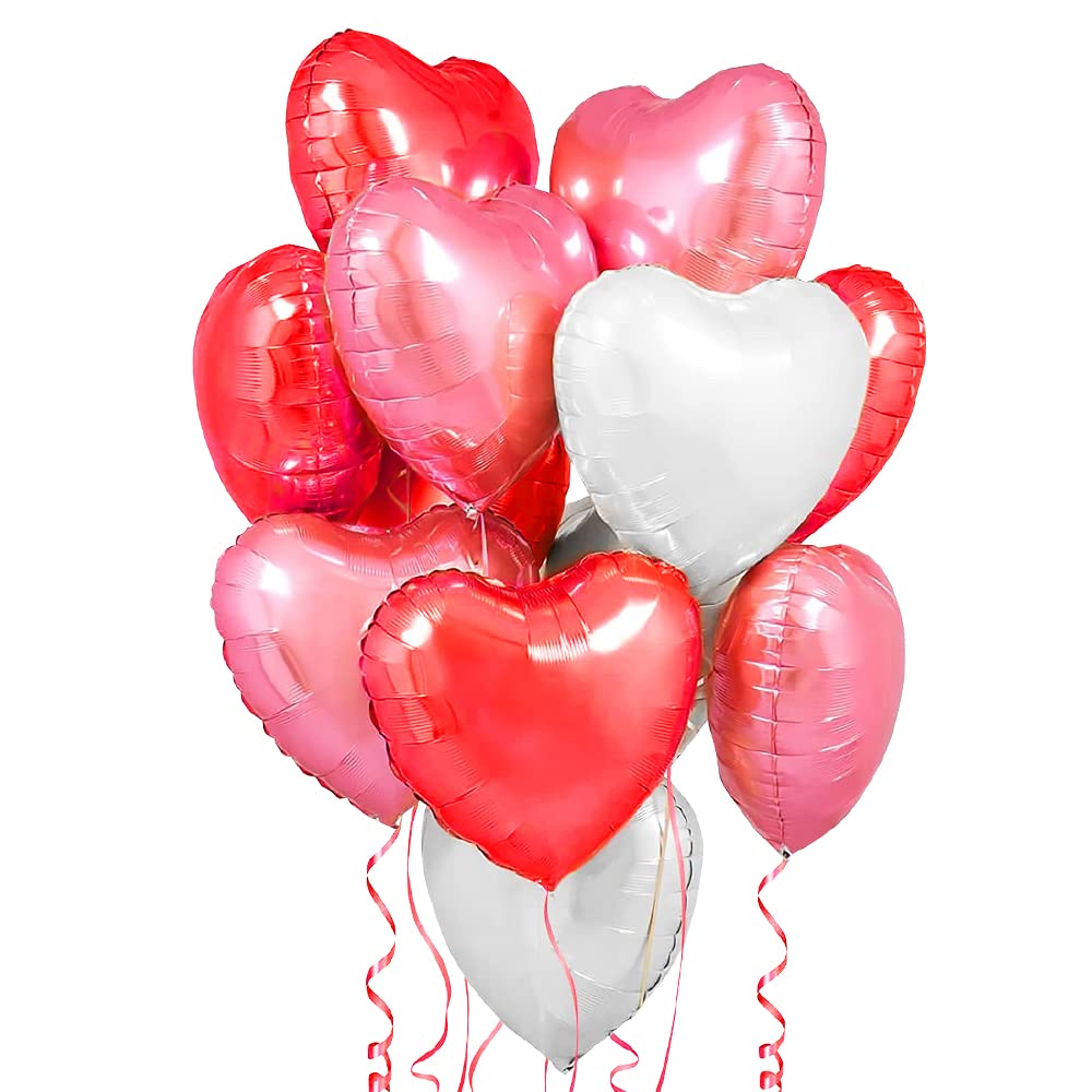 Red 18 inch heart foil balloons