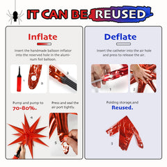 red balloons in 18in 12in 10in 5in sizes for arch kit