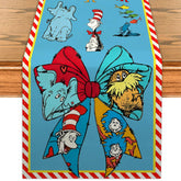 Red and blue stripes table runner for kitchen decor