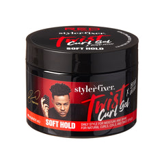RED by Kiss X Bow Wow Styler Fixer Twist Curl Gel bottle label close up