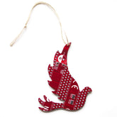 Red Dove Bird Christmas Tree Ornament made from red circuit board