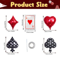 Red heart balloon from poker casino set