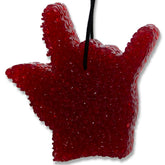 Red Hot Leather Freshie I Love You Hand Sign shape 1-Pack