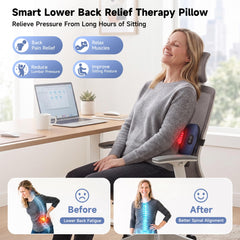 Airbag stretching mechanism inflates to lift lower back up to 4 inches