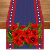 Red Poppies Veterans Day table runner 13x72 inches