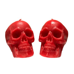 2 pcs red skull candles set for love spells