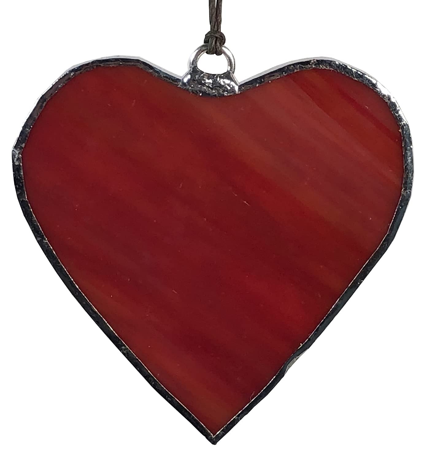 Red Stained Glass Heart ornament for window suncatcher