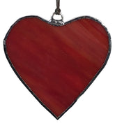 Red Stained Glass Heart ornament for window suncatcher