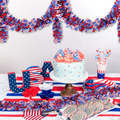 indoor and outdoor patriotic garland suitable for walls ceilings