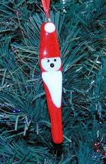 Red and white Santa icicle ornament for tree decor