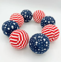 Blue fabric with white stars decorative ball