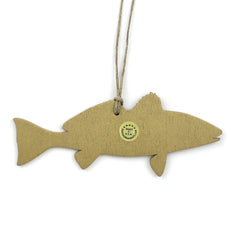 Redfish Christmas Ornament size approx 5.25 x 2.25 x 0.125 inches