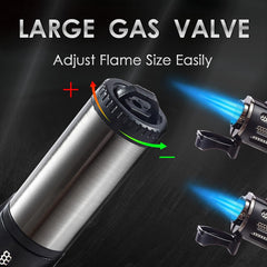 Refillable butane lighter with adjustable flame