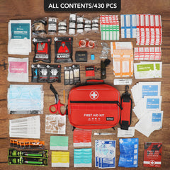 first aid kit with reflective strips on both sides