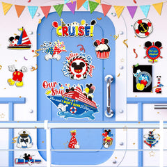 Lighthouse and telescope magnets from 16pcs cruise decoration set
