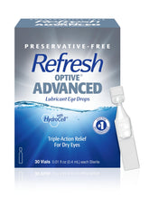 REFRESH OPTIVE Advanced PF Lubricant Eye Drops single-use vial packaging