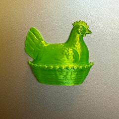 Glass look finish on retro hens magnet