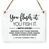 Reilly Originals 6x8 inch You Flush It Fish It bathroom sign